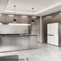 릴러블키친7 메탈 실버 ㄱ자형 4.4M 싱크대, 없음