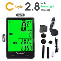 자전거 속도계 방수 LCD 대형 화면 주행계 거리계 GPS 킥보드 가민 igs630 센서 즈위프트 브라이튼 MTB 로드 무선, C-1