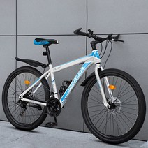 21속 24속 24인치 26인치 여성 남성 흙받이 산악 성인 MTB 자전거 BSE1-2, 베이직A 화이트&블루