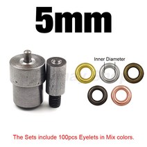 가죽 핸드프레스 각인기 가죽공예 도장 다이어리 100 개 3-14mm 구멍 그로멧 설치 금형 프레스 다이 도구, 05 5mm