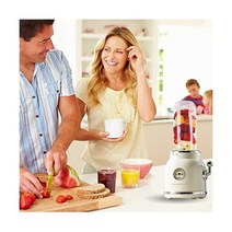 FRIGIDAIRE ESMM100-크림 레트로 스무디 메이커 블렌더 초고속 믹서기 Mason Jar Perfect 쉐이크 300-와트 크림, 크림