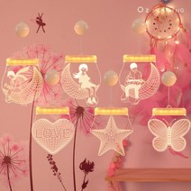 [인기] 걸이형 3D 인테리어 LED 무드등 감성 조명 카페 장식 12321EA, 걸이형 무드등_기타소년