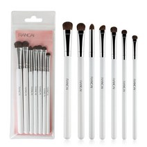 아이새도우 볼터치 쉐딩 파운데이션 브러쉬 메이트업 화장 도구 툴 악세사리 Rancai 7pcs 아이 섀도우 세트 천연 말 조랑말 헤어 품 블렌딩 스머지 셰이더 메이크업 뷰티 품, 하얀색