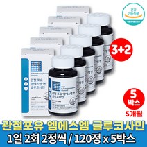 코스트코 글루코사민 무릎 고관절 MSM 50대 먹어야할 관절에 좋은 영양제 프리미엄 조인트 유황가루 엔아세틸글루코사민 JOINTSUPPORT 비타민d, 5박스