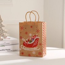 크리스마스 선물 토트 백 이브 사탕 종이 봉투 애플 크래프트 포장 메리 24 개, [03] 24PCS