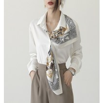 드레스허그 밀런더 새틴 고급 타이 블라우스