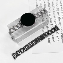지바 갤럭시 워치 5 4 3 프로 클래식 호환 체인 스트랩 40mm 41mm 42mm 44mm 45mm 46mm, 22mm, 로즈골드