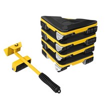 가구 무거운짐 옮기는 도구 피아노 냉장고 옮기기 도비 바퀴 5pcs 무버 최대 300kg 360도 무버 운송 리프터 무거운 물건 움직이는 휠 롤러 바, 협력사, 노랑