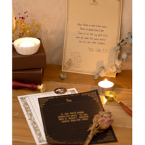 기념일편지 생일 롤링페이퍼 레트로 프로포즈 편지지 이색 단추봉투 편지, 편지지(크라프트)