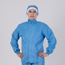 모던위생복 식품위생복 위생복상의 MD-1006SA (공용상의 청색 속건조 손목시보리 20수)-사계절용 HACCP위생복 남여공용 위생복상의 식품공장 위생작업복