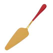 가성비 다채로운 스테인레스 톱니 모양의 가장자리 케이크 서버 블레이드 커터 파이 피자 삽 케이크 주걱 베이킹 도구 1 개 호환, 02 Red