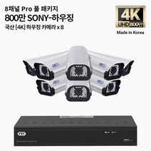 FXT-4K SONY Pro 800만화소 CCTV 국산 카메라 하우징 세트, 04.8CH 하우징 8대 풀세트