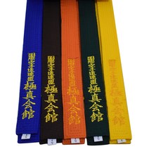 겨루기호구 태권도미트 태권도장비 Sinobudo 교쿠신 카이 가라테 벨트 칸 IKO 자수 색상, 05 Blue