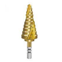 6-25mm Pagoda 자형 단계 원상 드릴 비트 나선형 육각 Shank HSS 금속 가공을위한 날카로운 모서리 금속 드릴링을위한 티타늄 코팅, 기본