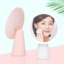플랜룩스 원형 서클 LED 조명 화장 탁상 거울, 화이트