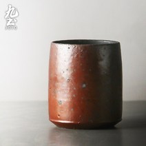 일본 석기 차 컵 물 컵 수제 복고풍 마스터 컵 홈 젠 티 컵 레스토랑 요리 사용자 정의 컵, NONE, 색상 분류: 주홍색