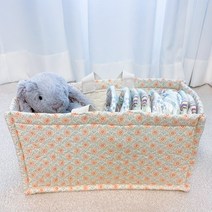 어텀31 누빔 기저귀 바구니, 핑크플라워 직사각 35x19cm, 핑크플라워 직사각 35x19cm
