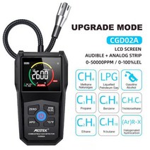가정용 배관 탐지기 소형 수도 누수 가스 누출 감지기 분석기 CH4 50000 PPM 100% LEL 금속 프로브 실내 온도 측정 CGD02A 가연성