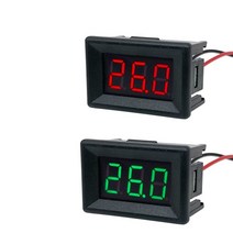 볼트미터 볼트메타 볼트게이지 12v 24v 매립 0 36 인치 dc0 30v 3 비트, 빨강 녹색