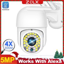 홈 야외 무선 보안 cctv 카메라 5mp ip 와이파이 3mp 감시 야외 1080p 4x 디지털 줌 모션 감지 alexa p2p, 5mp 캠 추가 128g, 오 플러그