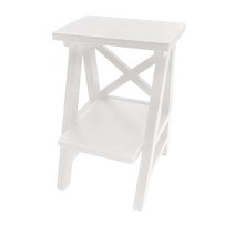 GHSHOP 1:12 Scale Dollhouse 소형 목재 보관함 꽃 선반 가구, 5.5x5x11cm, 나무, 화이트