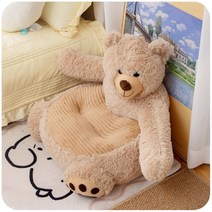 어린이 소파 키즈 빈백 어린이방꾸미기 주니어 곰돌이 쿠션, 60×45cm, 01.베이지 곰