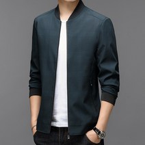 남자자켓 가을 체크 아우터 중년 차이나카라 항공점퍼