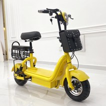 미니 전기자전거 여성 미니벨로 전기이륜자전거 나들이 출퇴근 레트로, 48V, 리튬배터리20A-배터리수명70km-레몬오렌지