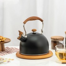 YYDS 레트로 스테인리스 멜로디 스텐주전자 인덕션적용 2.5L, 블랙
