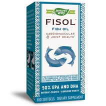 네이쳐스웨이 피솔 50% EPA DHA 피시 오일 글루텐 프리 무설탕 소프트젤, 180개입, 1개, 180정