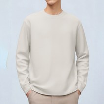 남자 오버핏 니트 긴팔티셔츠 스판라운드 스웨터