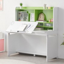 스토리지 1인용 학생 각도조절책상 상부책장 세트, 핑크