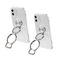 다연경 핸드폰 거치대 스마트 링 2개 그립 톡 핑거 다용도 손잡이 고리, 실버+실버