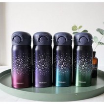 [케이로] 371525 별이 빛나는 하늘 304 스테인레스 스틸 진공 컵 보온병 물병 플라스크 절연 여행용 병 축제 선물 500ml 350ml, 350ml_green
