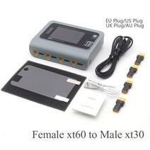 ToolkitRC Q4AC 4x50W 5A AC 100W 4 포트 DC 스마트 충전기 XT60 1-4S Lipo 배터리 충전기 방전기 XT60 옵션, q4ac XT60 TO xt30_AU 플러그