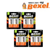 벡셀 알카라인 건전지 D형 LR20 8알(2알x4개), 2개입, 4개