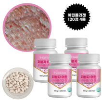 흡수율 좋은 저분자 어린콜라겐 정 어류 물고기 생선 비늘 피쉬콜라겐 히알루론산 엘라스틴 함유, 4통, 120정