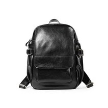 포멀 핸드백 SDFGH 봄과 여름 가죽 여성 가방 패션 오일 왁스 백팩 가을과 겨울 Color Black Size 373016cm