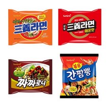삼양라면 세트1 매운맛 짜짜로니 간짬뽕 4종 20봉 자가격리생필품, 1