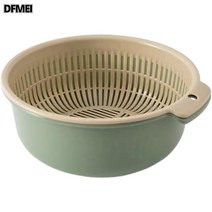 DFMEI 이중 플라스틱 물빠짐 바구니 대야 주방 가정용 거실 과일 바구니 세척 과일 야채 바구니 간편, 스몰(랜덤) 투피스/조금 작음