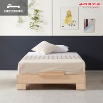 라자가구 위드 뉴송원목 무헤드 평상형 침대 SS ir030, 내추럴