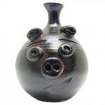 예조 미니옹기 옹기 항아리 도예 옹기수반 단지 수반 옹기항아리 공방 도자기, 돼지주병, 1개