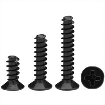 M1.6 블랙 200개 접시머리 셀프 태핑 나사 탄소강 미니 크로스 카운터 성크 헤드 볼트, M1.6 (200pcs), 6mm