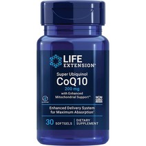 라이프 익스텐션 슈퍼 유비퀴놀 큐텐 CoQ10 200mg 30소프트젤, 30개입, 1개