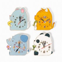 바오바론 모양 시계 만들기 키트 동물 팬시 우드 원목 DIY 탁상 책상 소형 무브먼트 바늘 어린이 세트 어린이집 초등학교 미술 공예 재료 투명스티커 증정, (배+사은품제공)