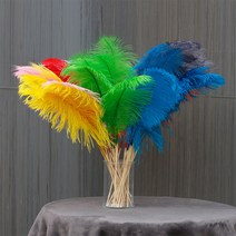 대형 타조 깃털 장식 소품, 파랑