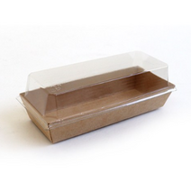 크라프트 무지 핫도그 뚜껑 세트 190x80x35mm (뚜껑높이 35mm), 25개입, 2개
