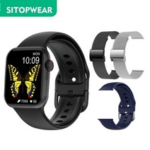 스마트워치 헬스워치 웨어러블 sitopwear smart watch 2022 무선 충전 smartwatch 블루투스 통화 시계 남성 여성 피트니스 팔찌 사용자 정의 시계 얼굴, 3개의 스트랩으로