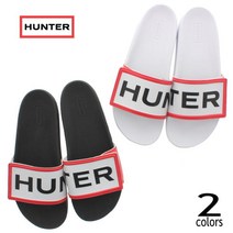 헌터 HUNTER 샌들 여성 오리지널 조정 가능 로고 슬라이드 WOMENS ORG ADJ LOGO SLIDE WFD4018EVA 화이트(WHT) 블랙(BLK) [A][FNOH]