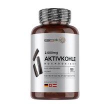 MaxMedix 활성탄 먹는숯 180캡슐 코코넛 숯을 원료로 유럽생산